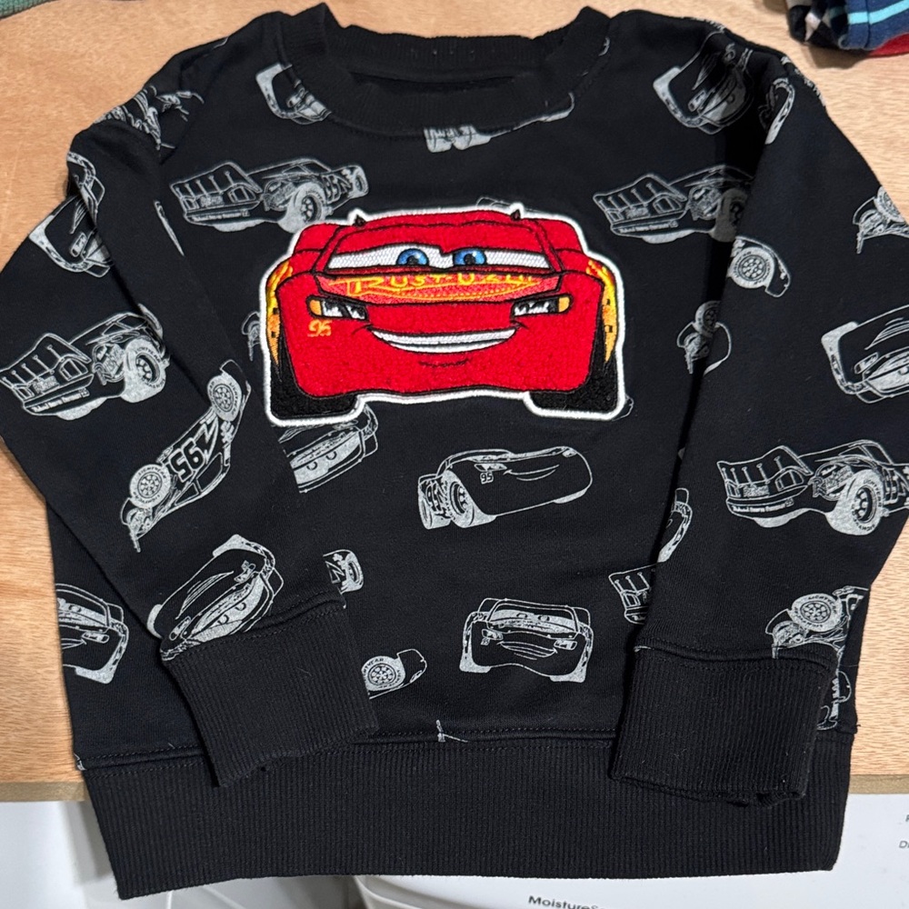 Black Sweatshirt with Red Car Design